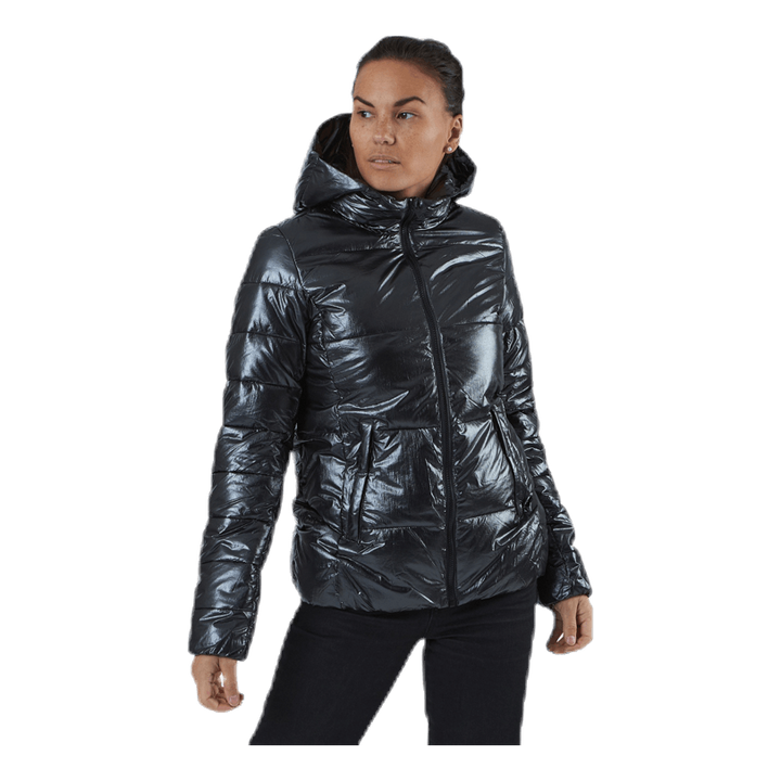 Hooded Polyfilled Jacket Black