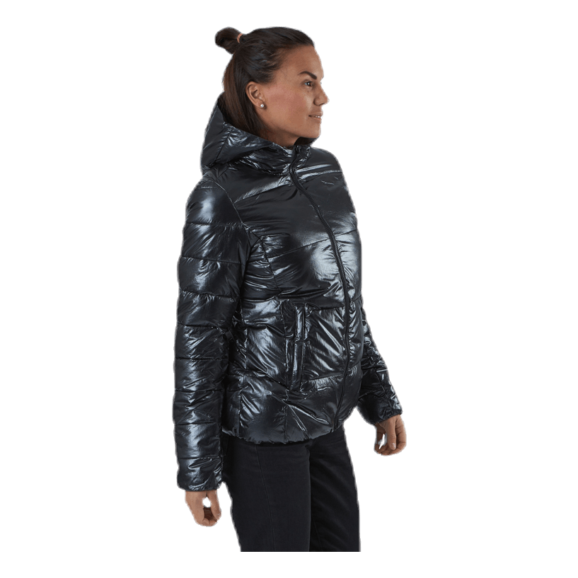 Hooded Polyfilled Jacket Black