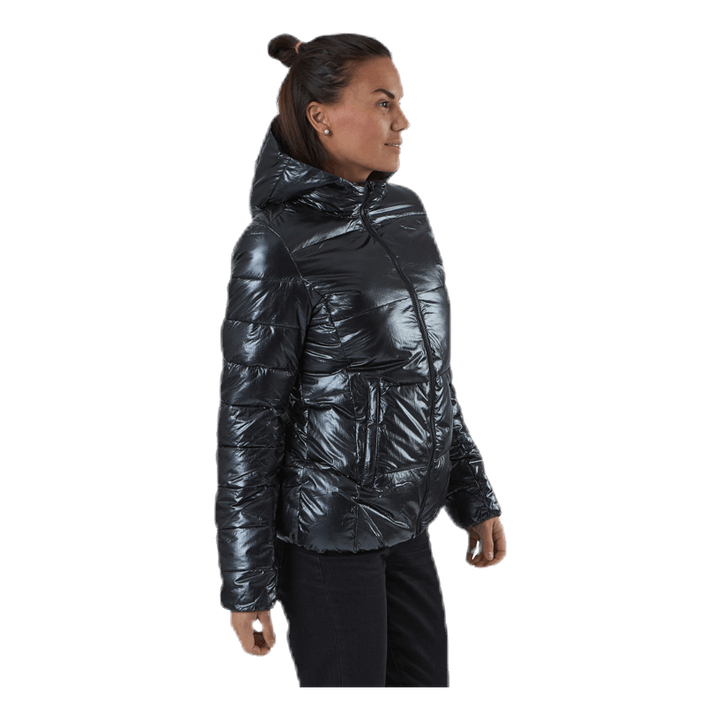 Hooded Polyfilled Jacket Black