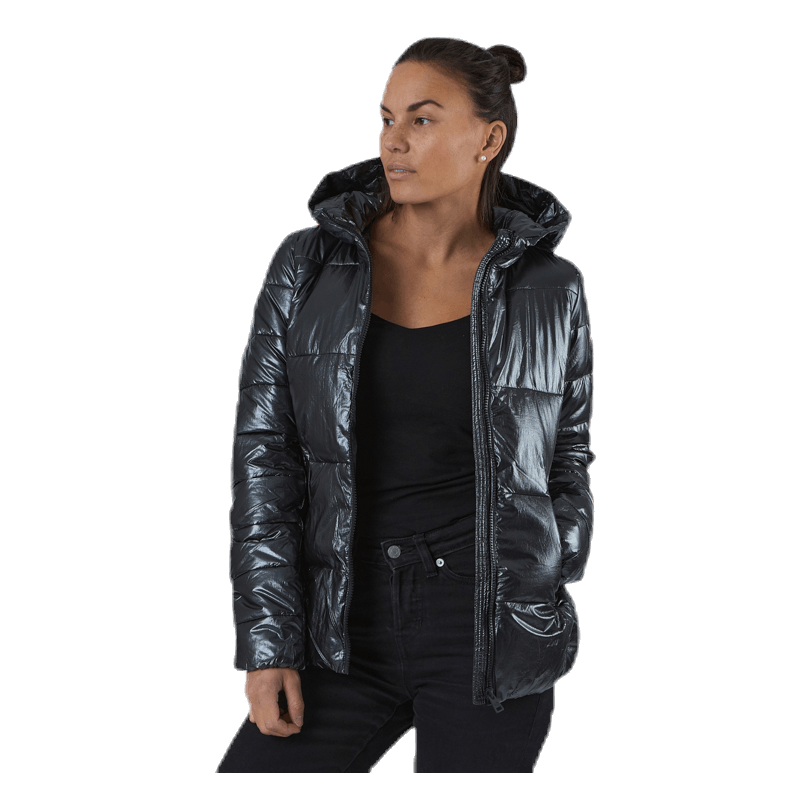 Hooded Polyfilled Jacket Black