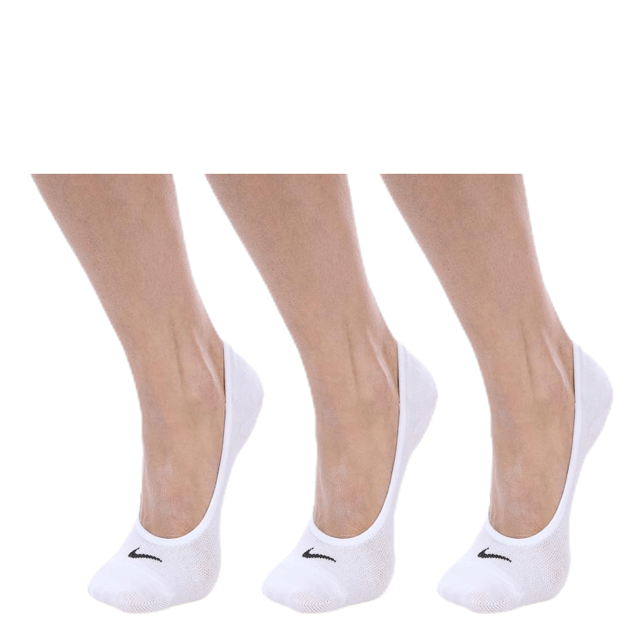Everyday Lightweight Women s Training Footie Socks 3 Pairs WHITE BLACK