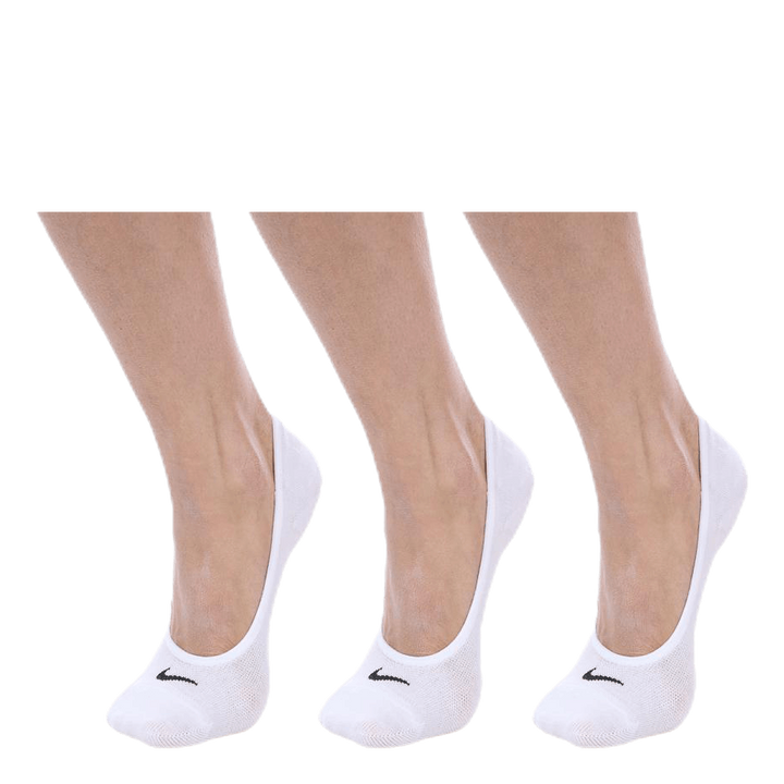 Everyday Lightweight Women's Training Footie Socks (3 Pairs) WHITE/BLACK