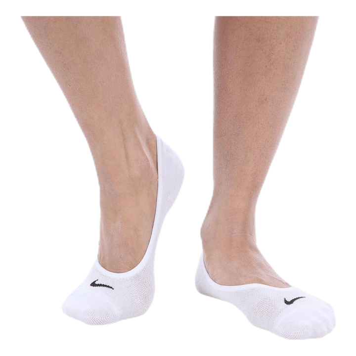 Everyday Lightweight Women's Training Footie Socks (3 Pairs) WHITE/BLACK