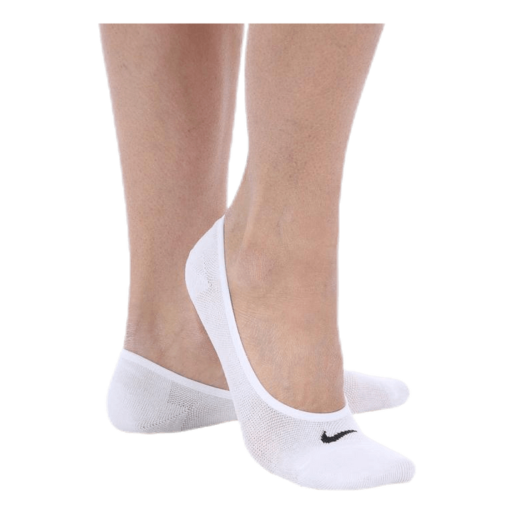 Everyday Lightweight Women's Training Footie Socks (3 Pairs) WHITE/BLACK