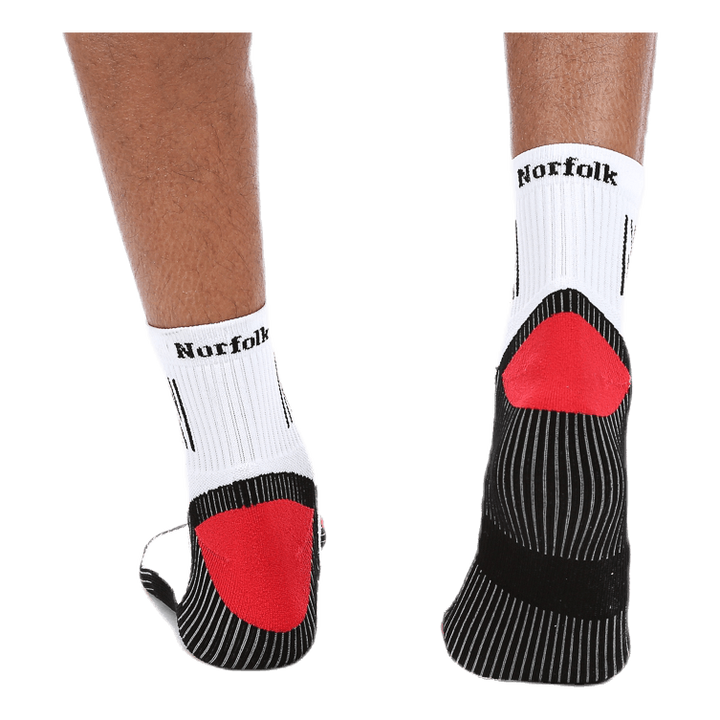 Abrahams Mid-cutt Running Sock White/Black