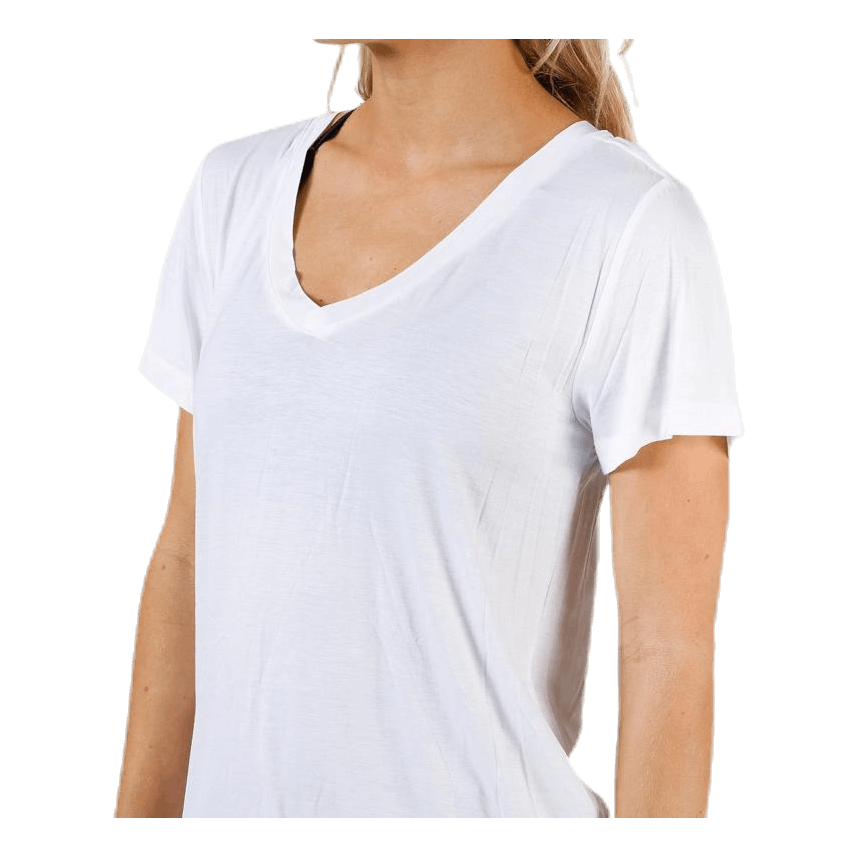 S/S V Neck White