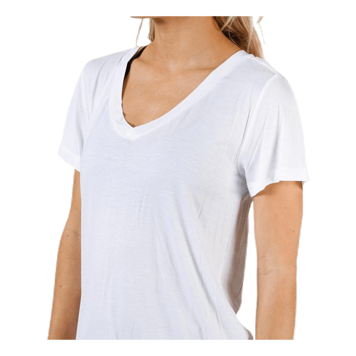 S/S V Neck White