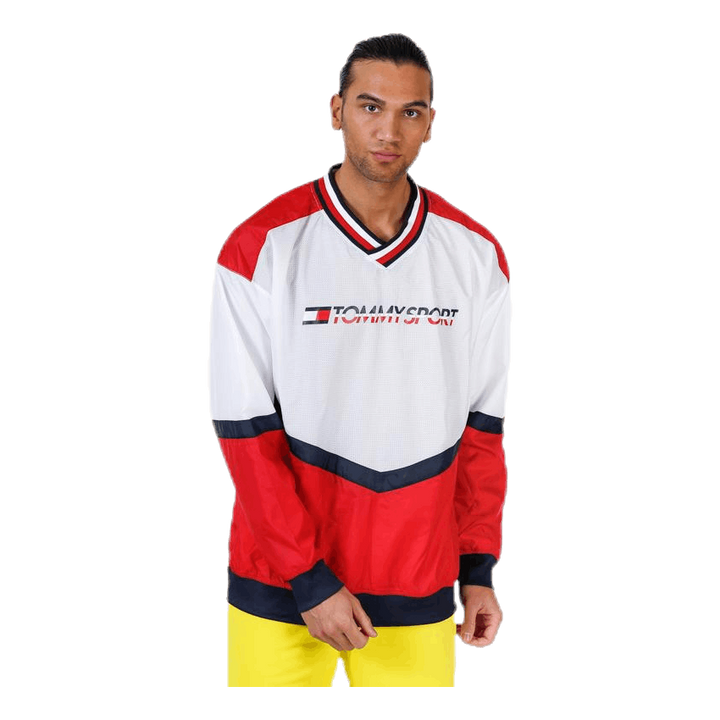 Pull Over Jacket With Rib Red