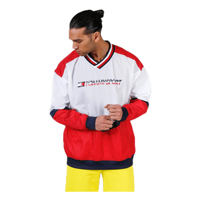 Pull Over Jacket With Rib Red