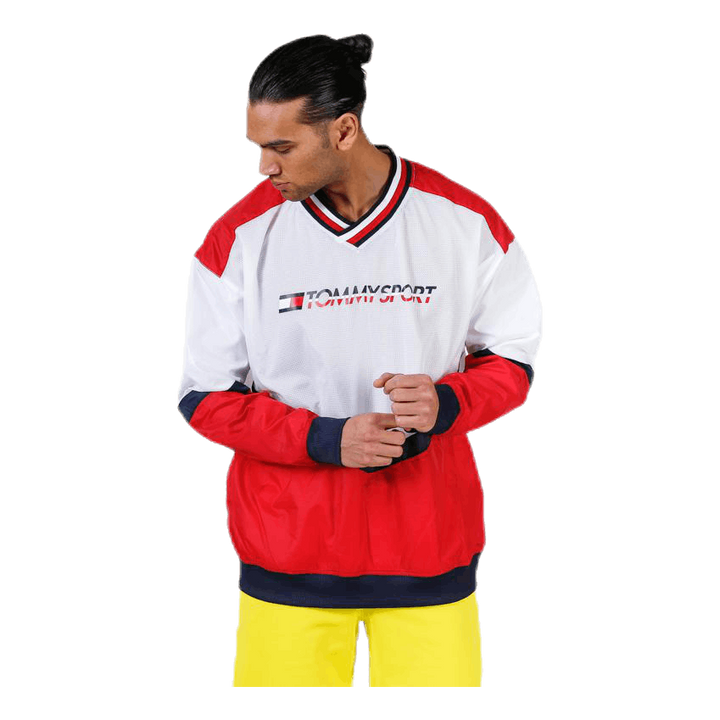 Pull Over Jacket With Rib Red