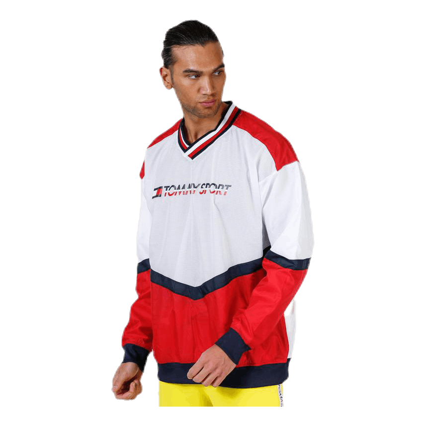 Pull Over Jacket With Rib Red