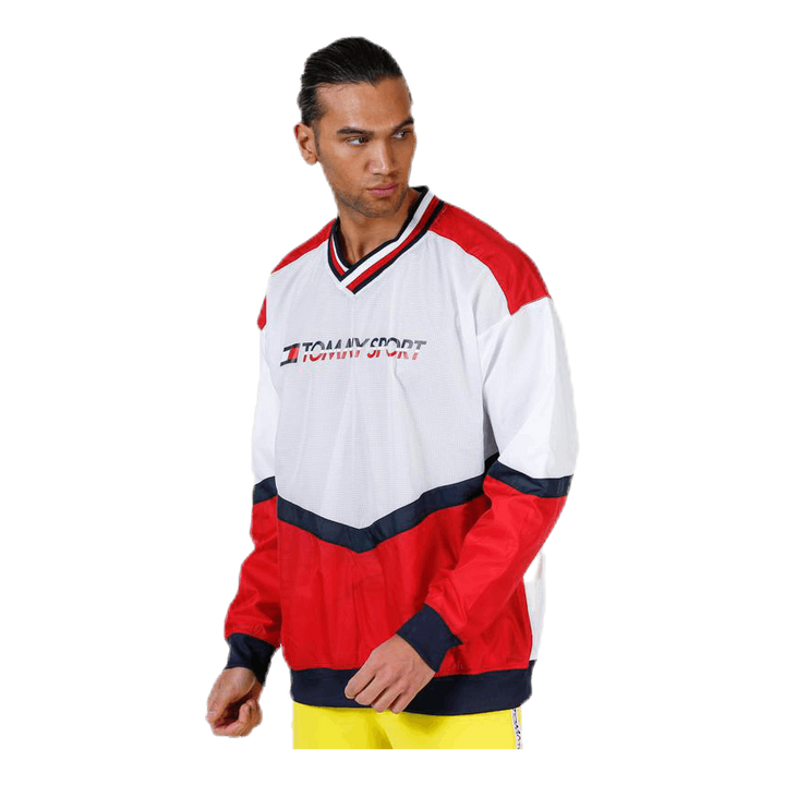 Pull Over Jacket With Rib Red