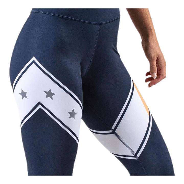 Block Legging Stars Full Length Blue