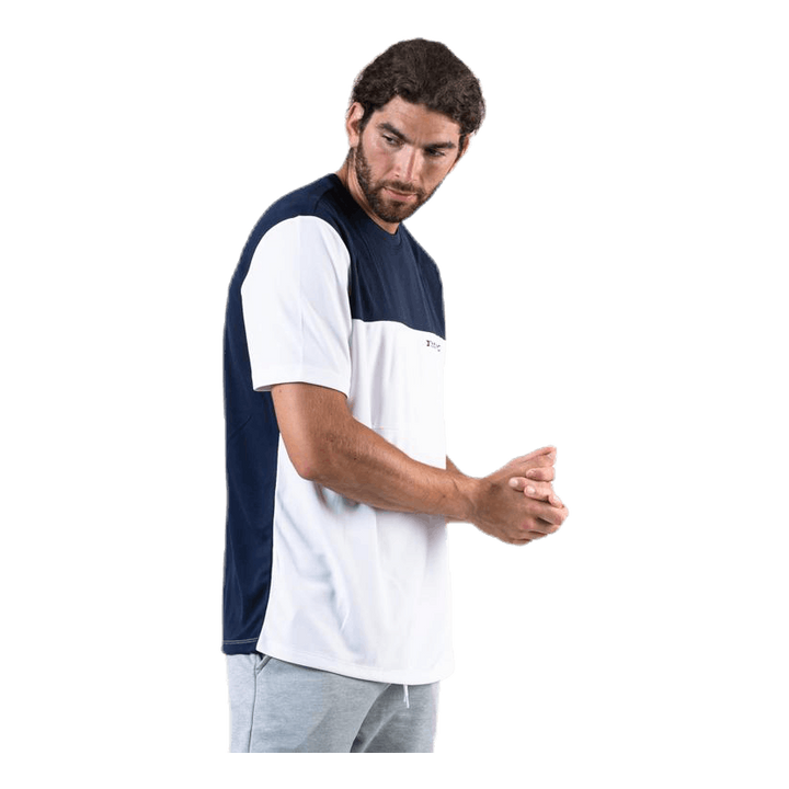 Colourblock Logo Tee White