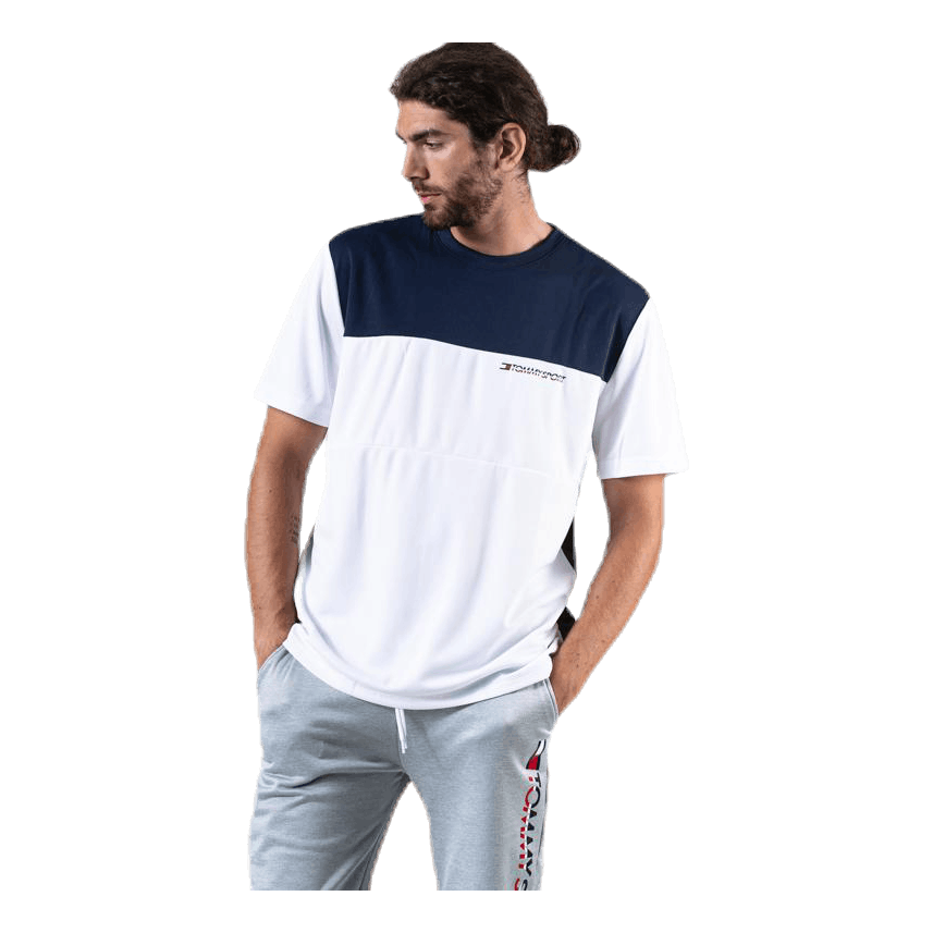 Colourblock Logo Tee White