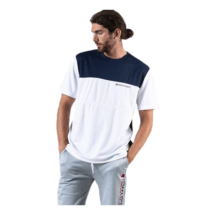Colourblock Logo Tee White