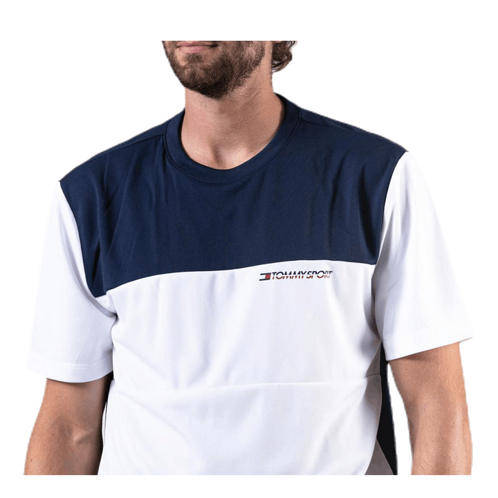 Colourblock Logo Tee White