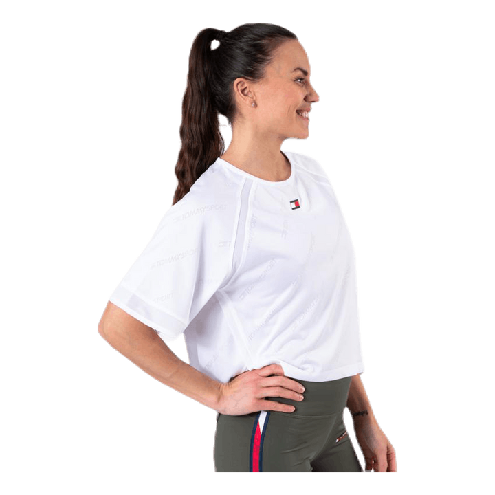 Jacquard Performance Boxy Top White