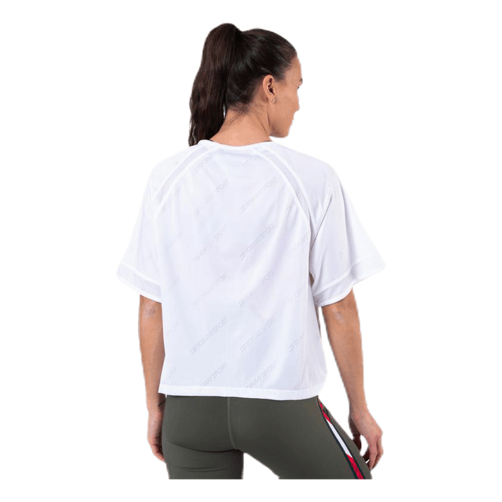 Jacquard Performance Boxy Top White