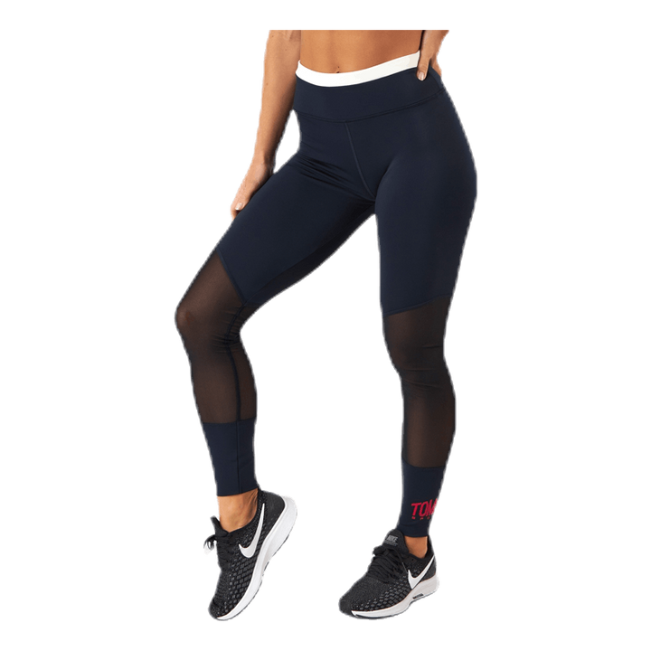 Full Length Mesh InsertLegging Blue/Red