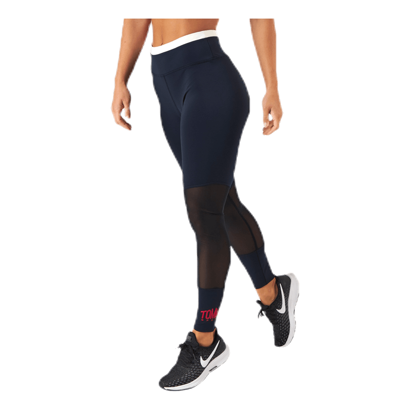 Full Length Mesh InsertLegging Blue/Red