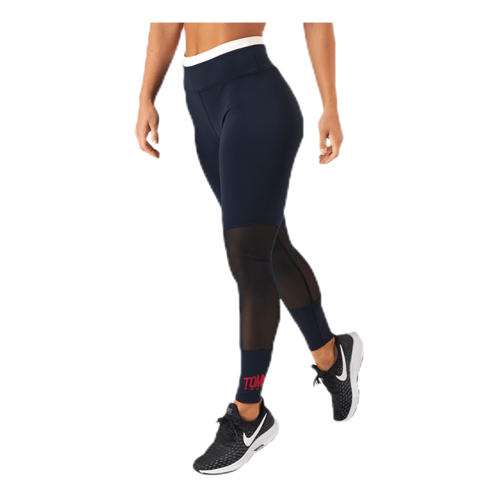 Full Length Mesh InsertLegging Blue/Red