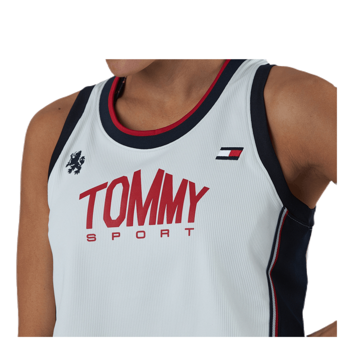 Crop Tommy Tank Top Blue/White