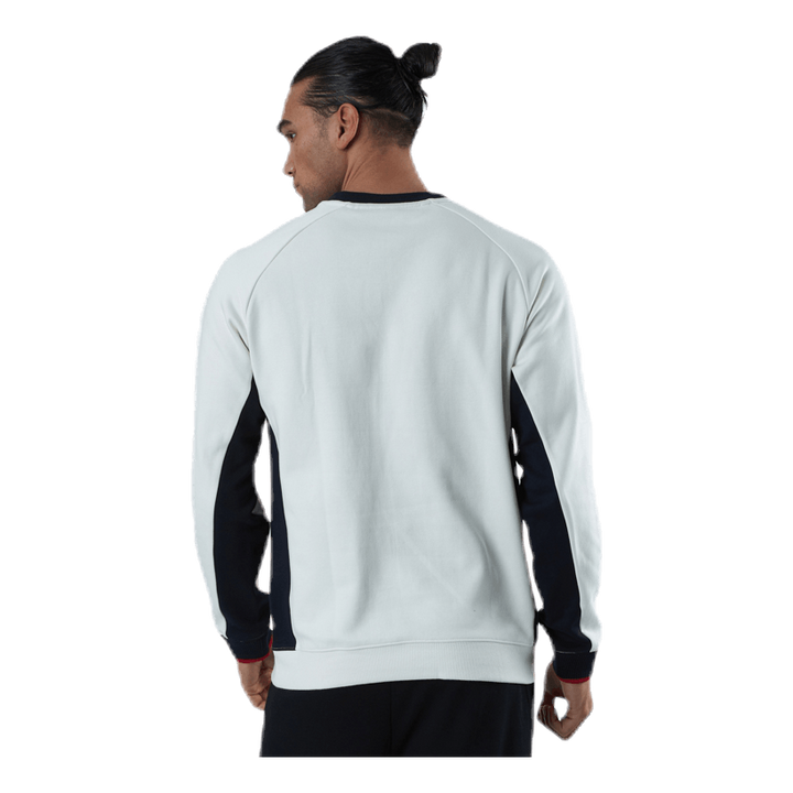 Blocked Fleece Logo Crew White
