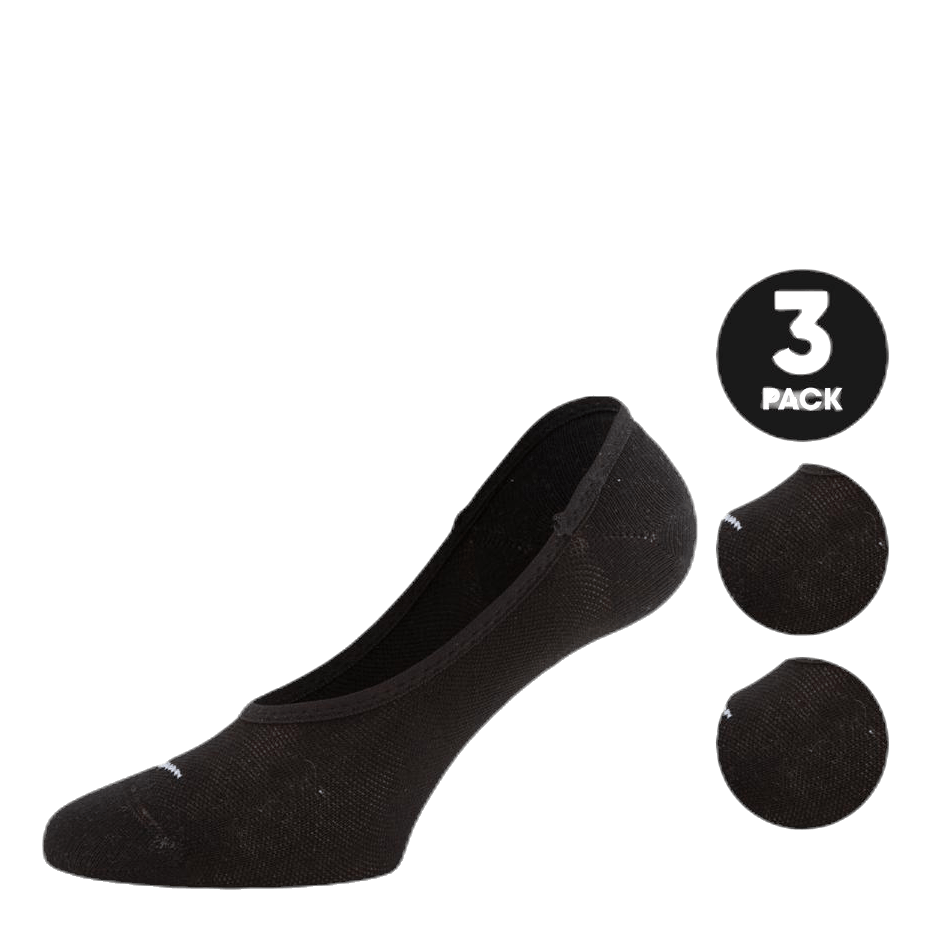 Everyday Lightweight Women's Training Footie Socks (3 Pairs) BLACK/WHITE