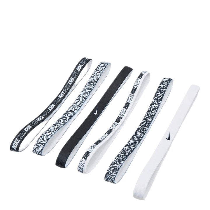 Printed Headbands 6Pk White
