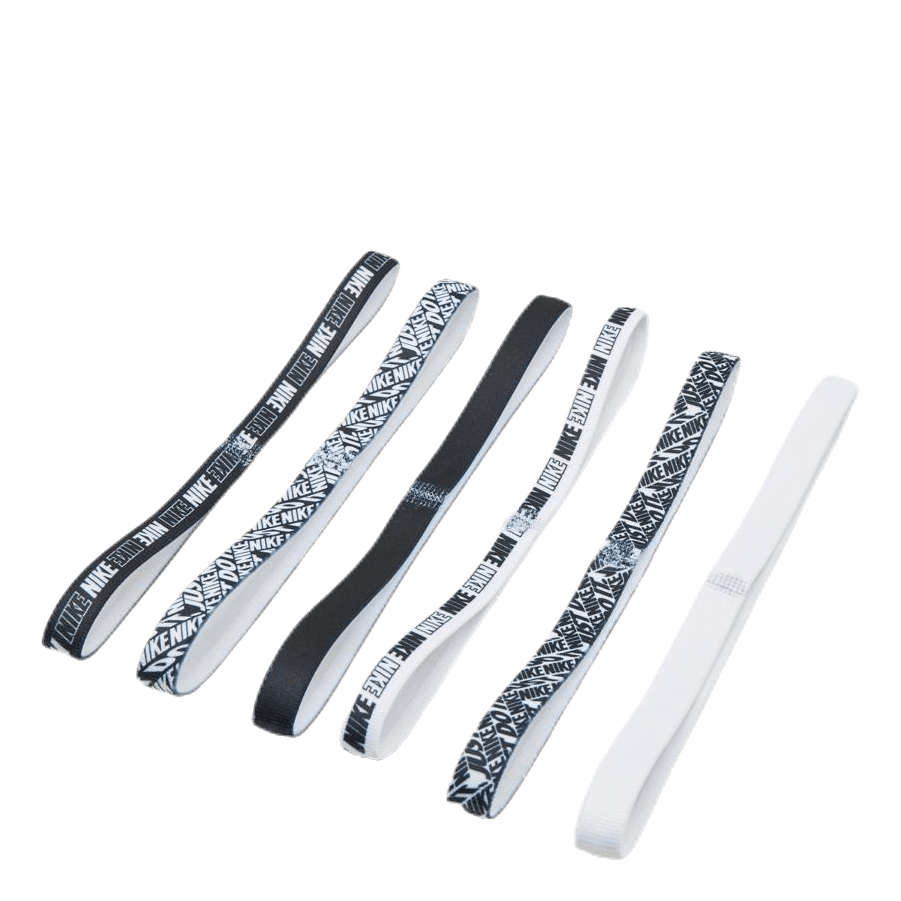 Printed Headbands 6Pk White