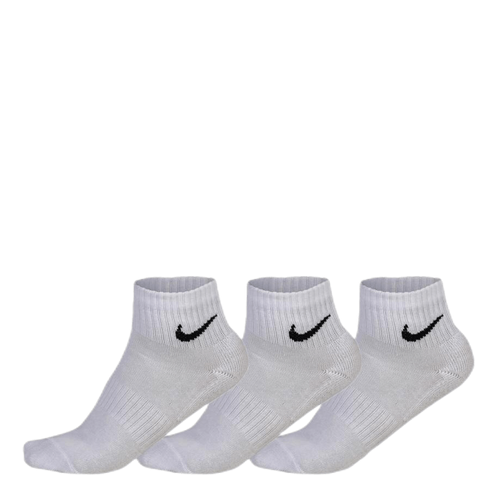 Everyday Cushioned Training Ankle Socks (3 Pairs) WHITE/BLACK