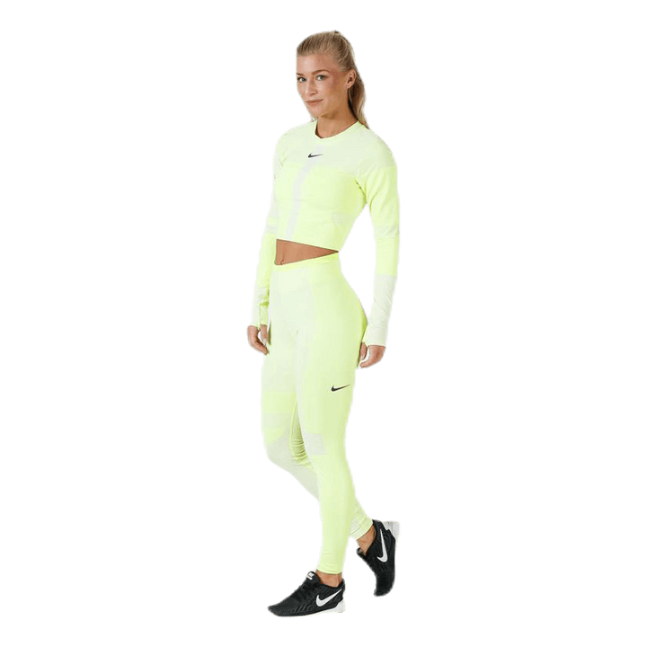 Run Tech Pack Knit Top LS White/Green