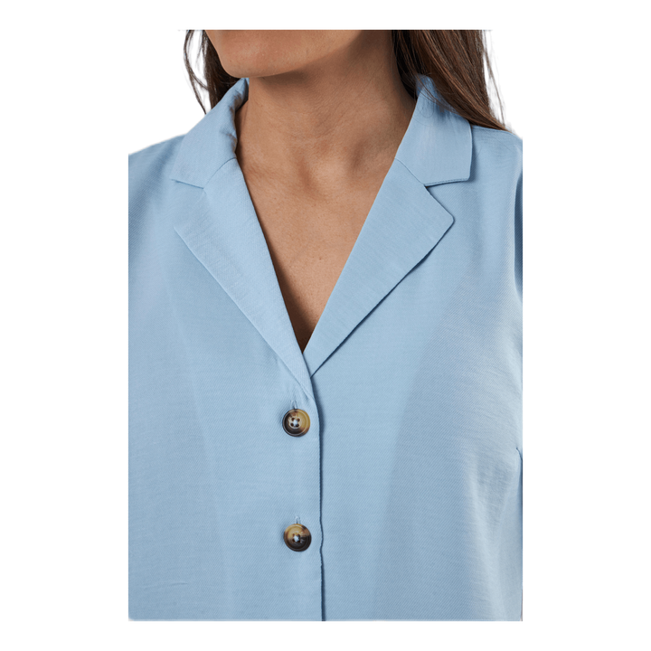 Sky S/S Shirt Solid Wvn Blue