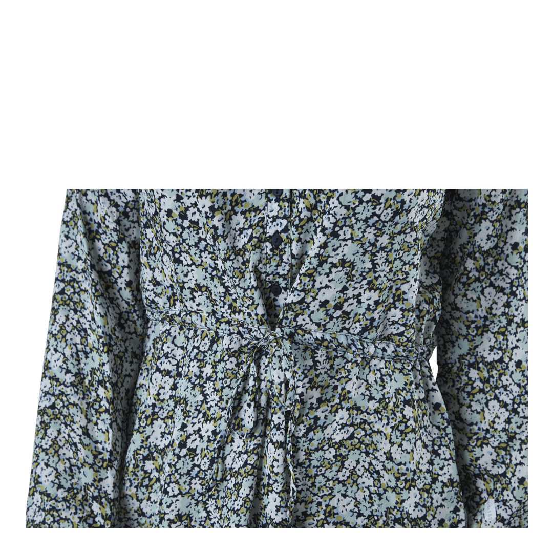 Cory L/S V-Neck Tunic Wvn Blue