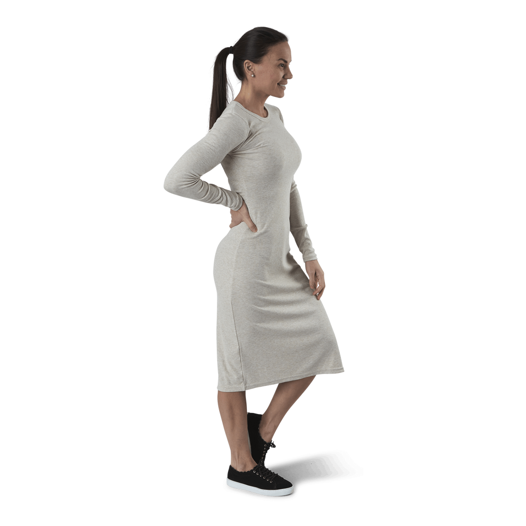 Quinn Rib Dress Beige