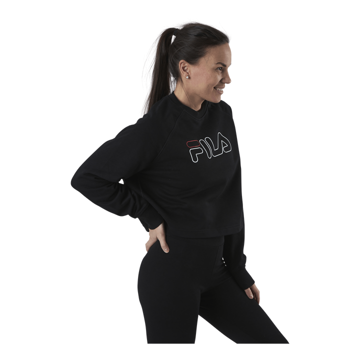 Jamina Cropped Crew Sweat Black