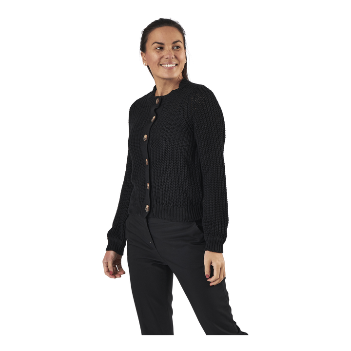 Petula Ls  Knit Cardigan Black