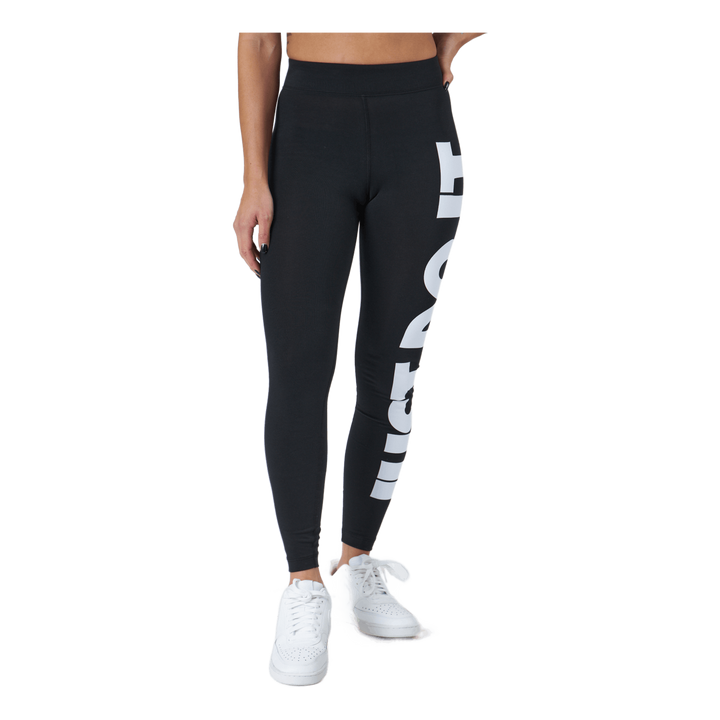 Sportswear Essential Women's High-Waisted Graphic Leggings BLACK/WHITE