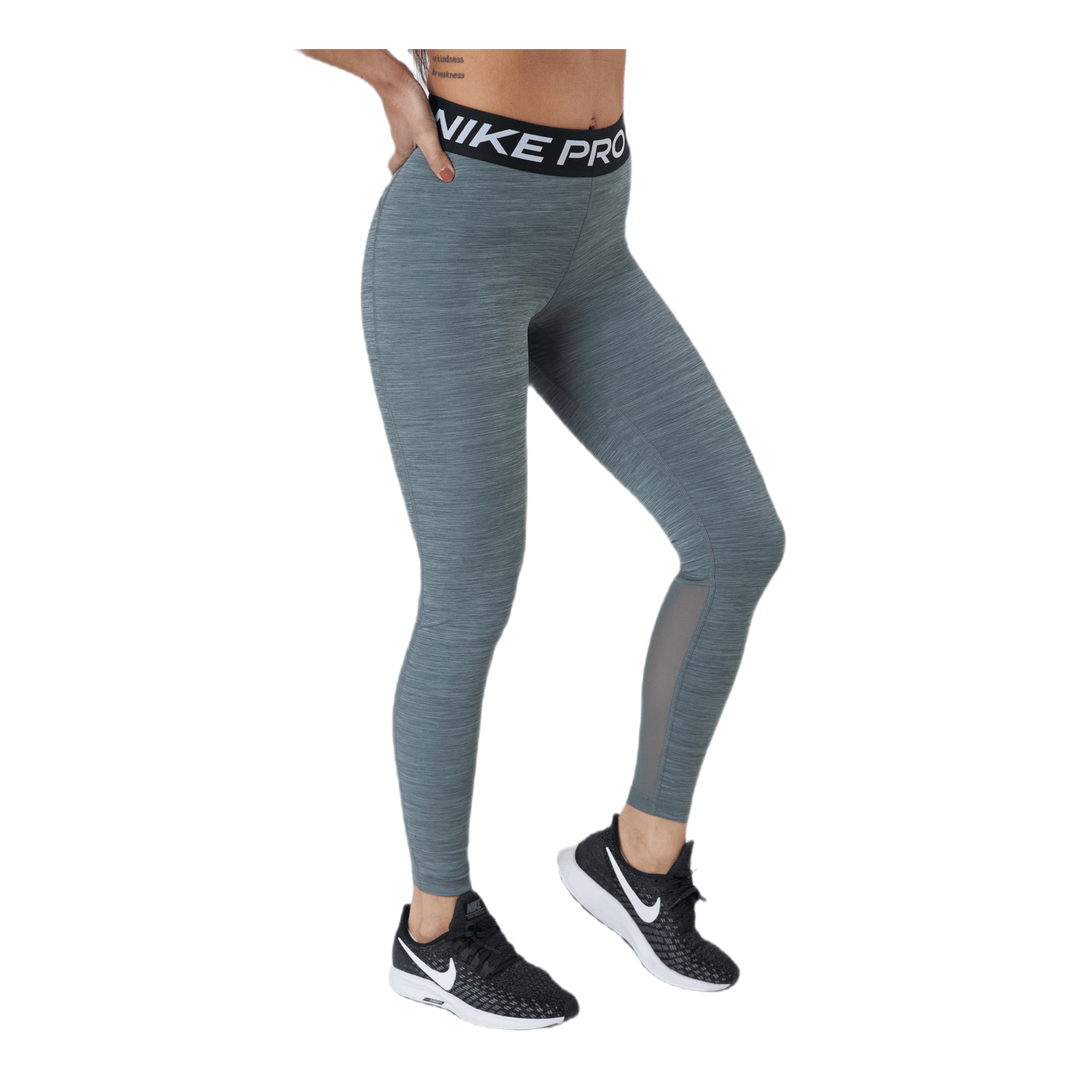 Nike Pro Women's Mid-Rise Mesh-Paneled Leggings SMOKE GREY/HTR/BLACK/WHITE