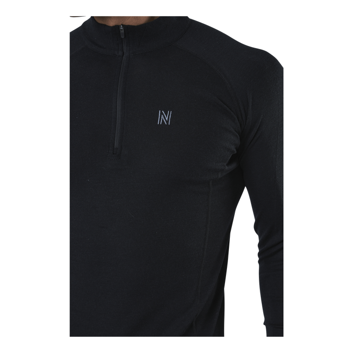 Ubbe Long Sleeve with Zip 100% Merino Wool Black