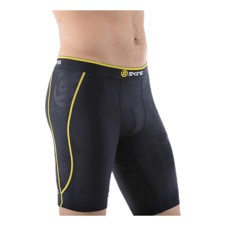 A200 Mens Compression Shorts Black/Yellow