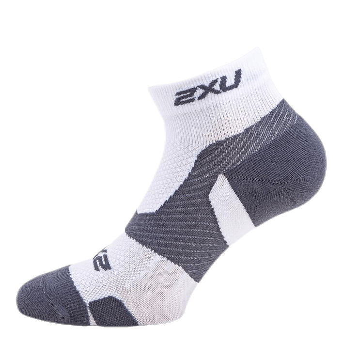 Vectr LightCush 1/4 Crew Sock White/Grey