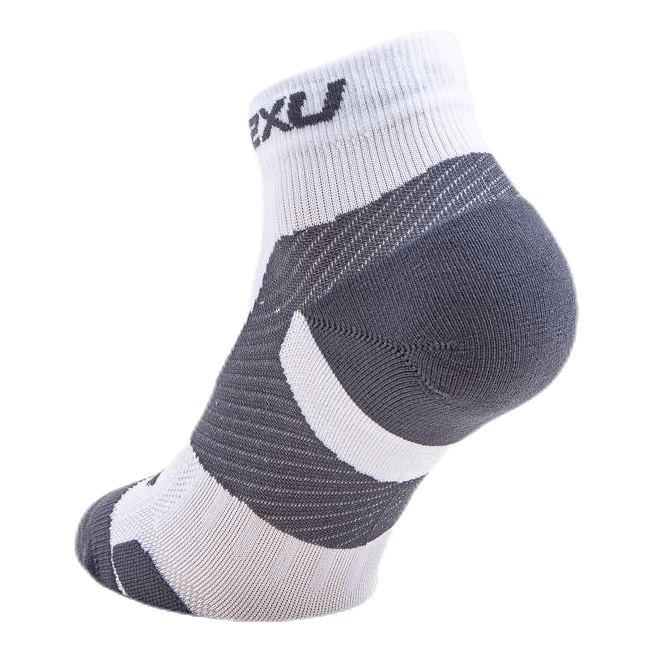 Vectr LightCush 1/4 Crew Sock White/Grey