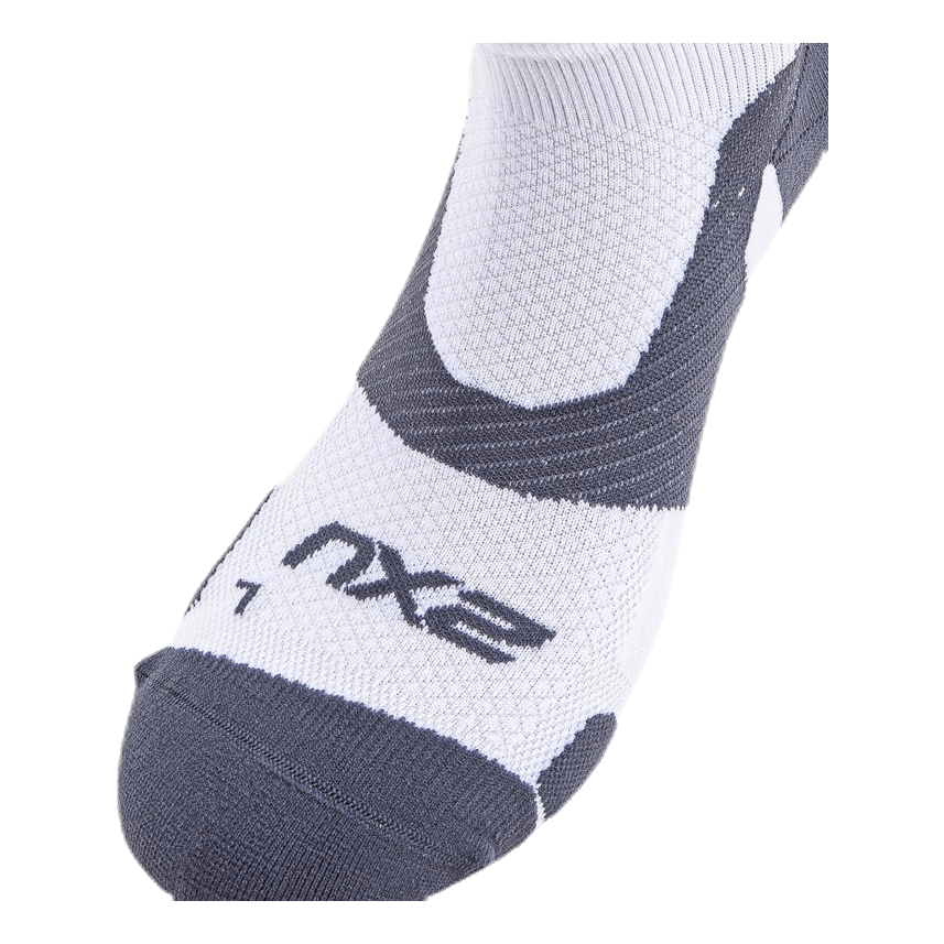 Vectr LightCush 1/4 Crew Sock White/Grey