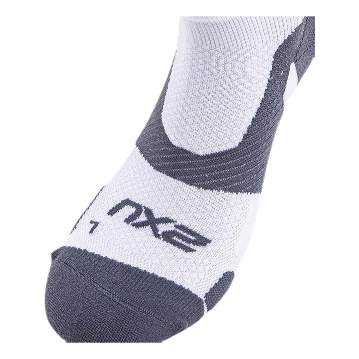 Vectr LightCush 1/4 Crew Sock White/Grey