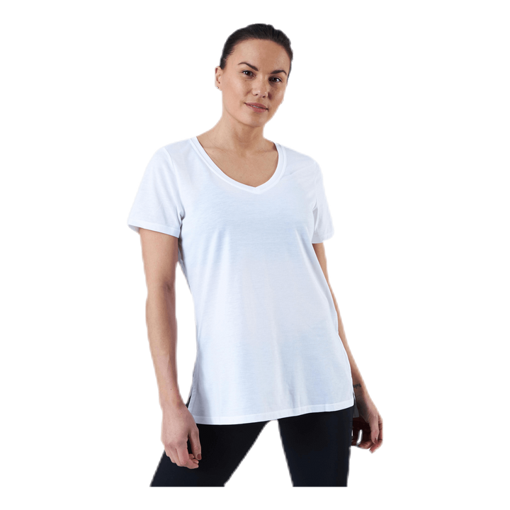 URBAN V Neck Hi Low Tee White
