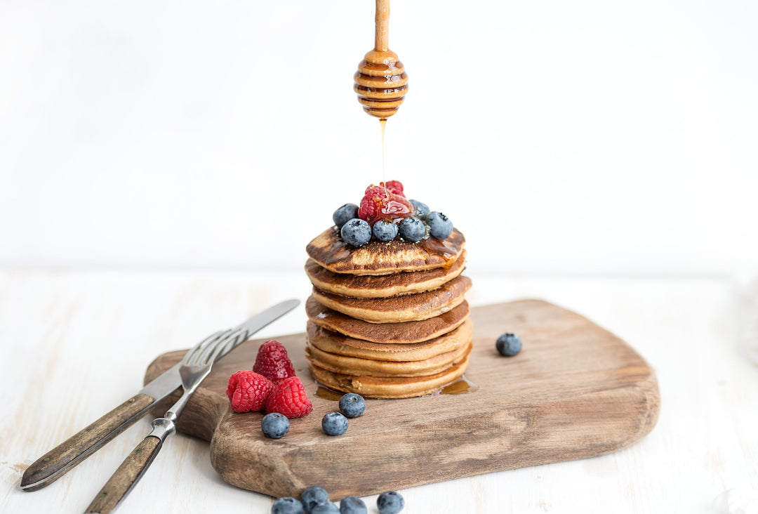 Lyxfrukost med glutenfria pannkakor Image
