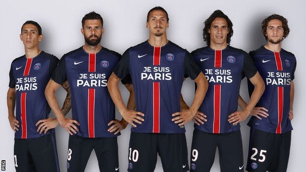 PSG hedrar terroroffren med ny tröja Image