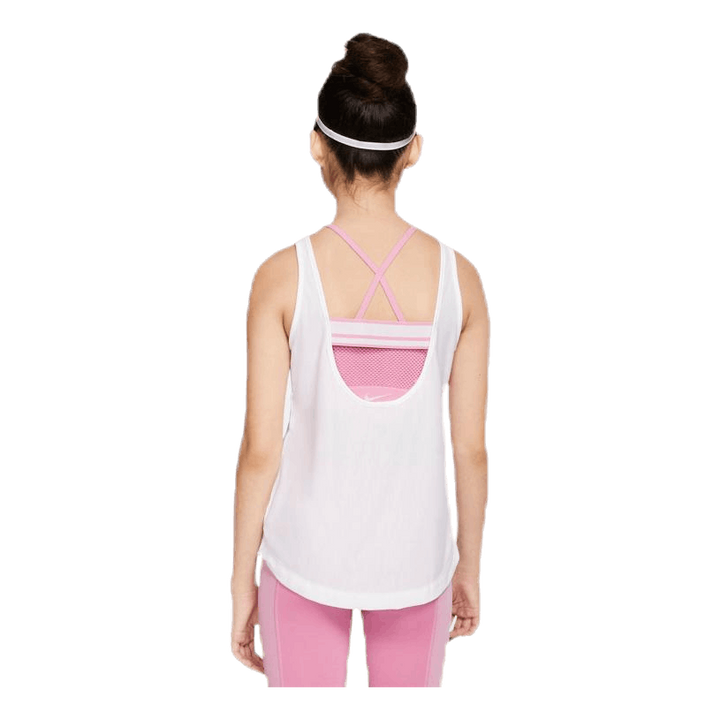 Extra Long Tank Jr Pink/White